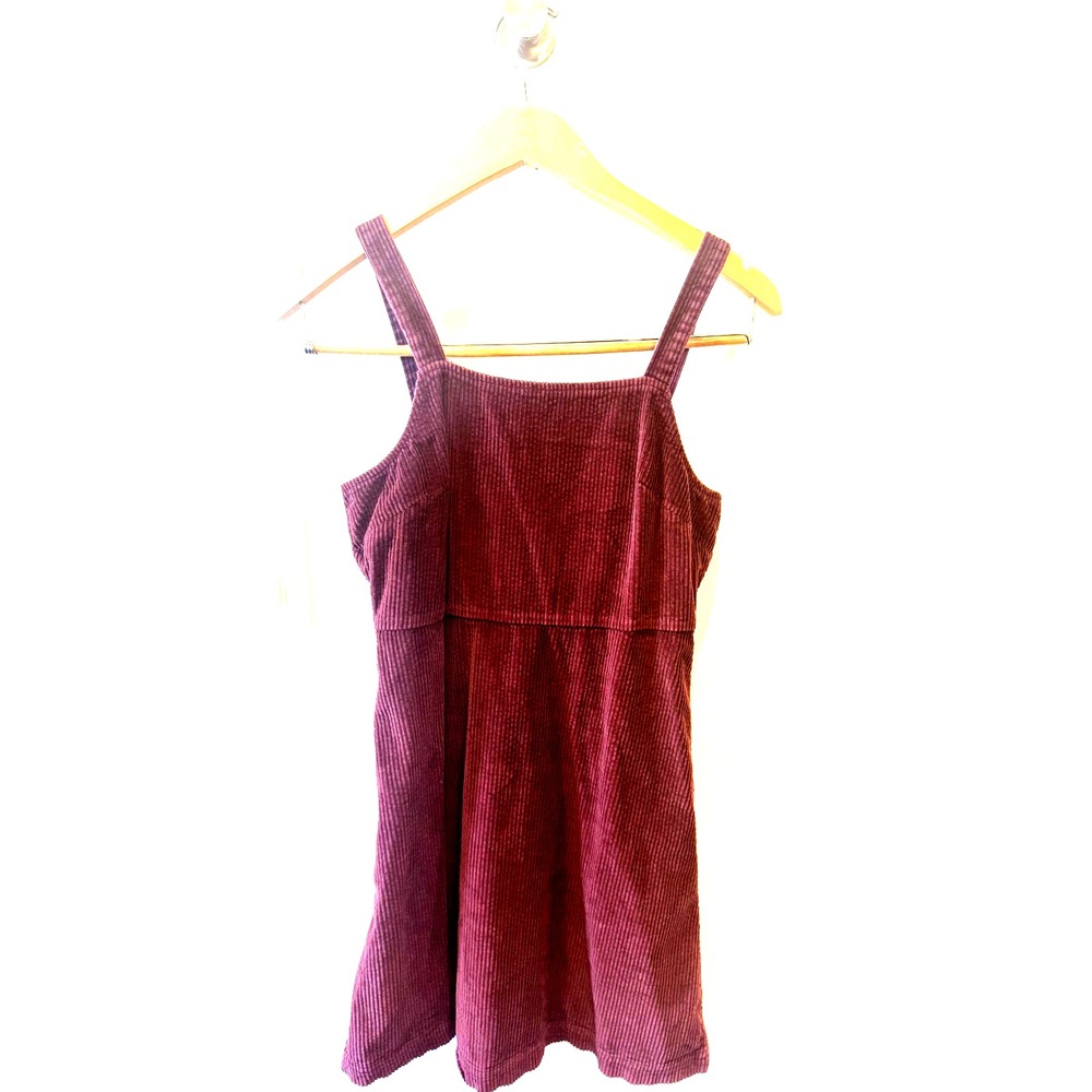 American Eagle Maroon‎ Burgundy Corduroy Mini Dress Women's Size XS Y2K